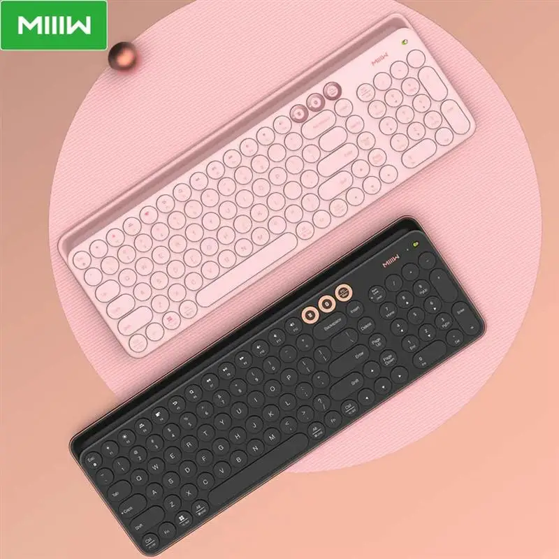 MIIIW Dual Mode Keyboard 104 Keys 2.4GHz Multi System Bluetooth-compatible Wireless Light Computer Laptop Tablet Keyboard