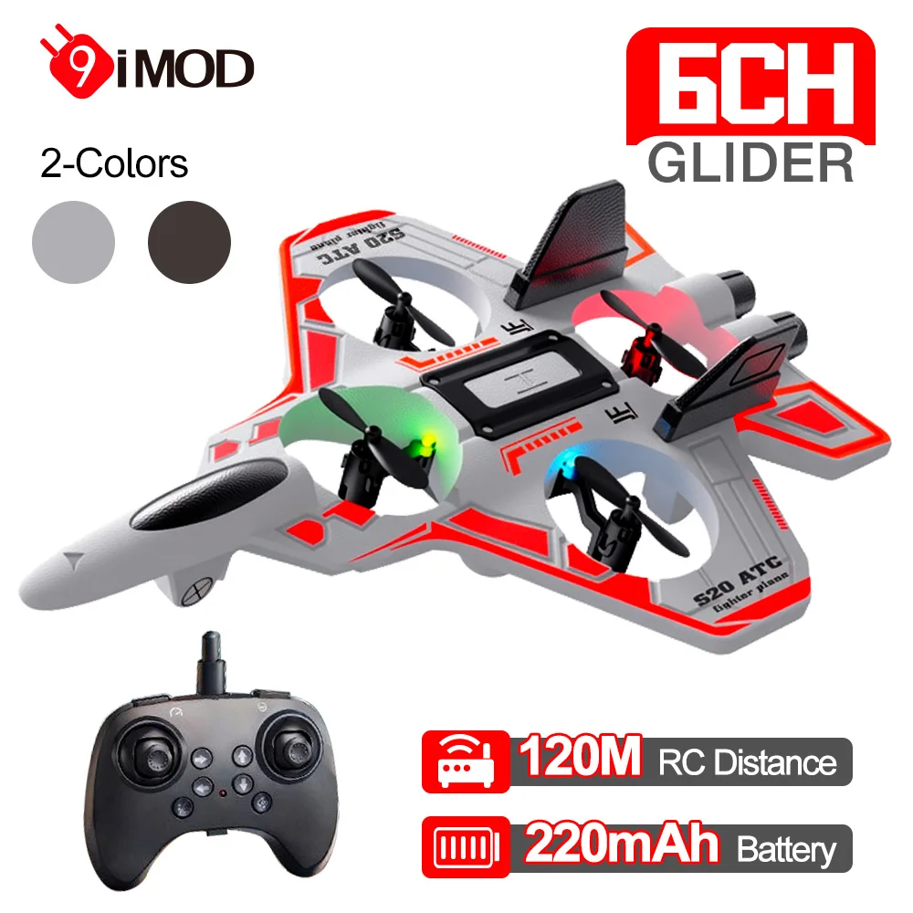เครื่องบินบังคับวิทยุ 9IMOD 6CH รุ่น Glider EPP พร้อมระบบวัดความสูงแบบ Barometric บินผาดโผนด้วยปุ่มเดียว 2.4G 6CH ระยะเวลาบิน 10 นาที ระยะบิน 50 เมตร