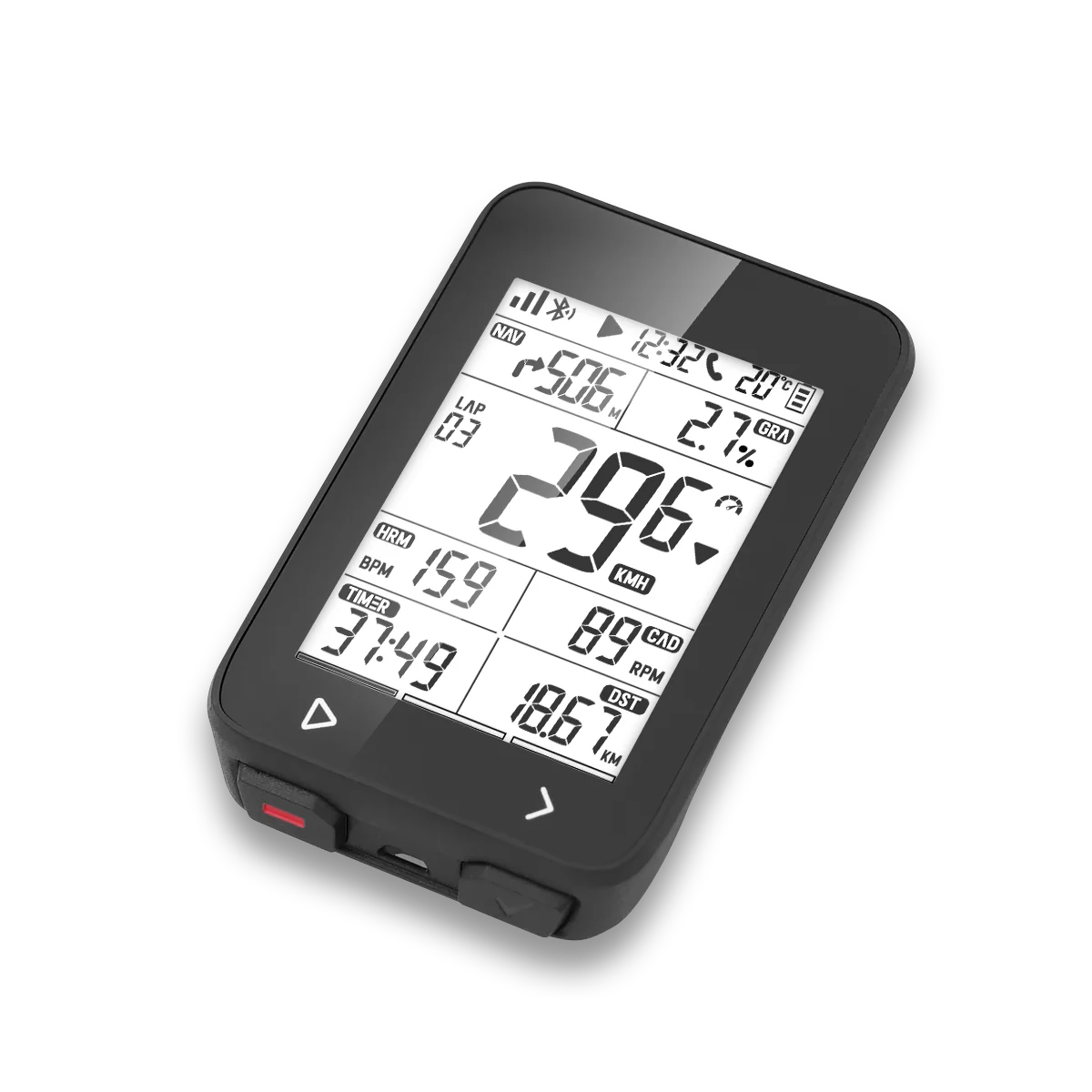 Fotografia 3: Computador de Bicicleta GPS IGPSPORT iGS320 TYPE-C Blu5.0 ANT+ com Bateria de Longa Duração, Tela de 2.4 Polegadas, Navegação e Rastreamento Sem Fio