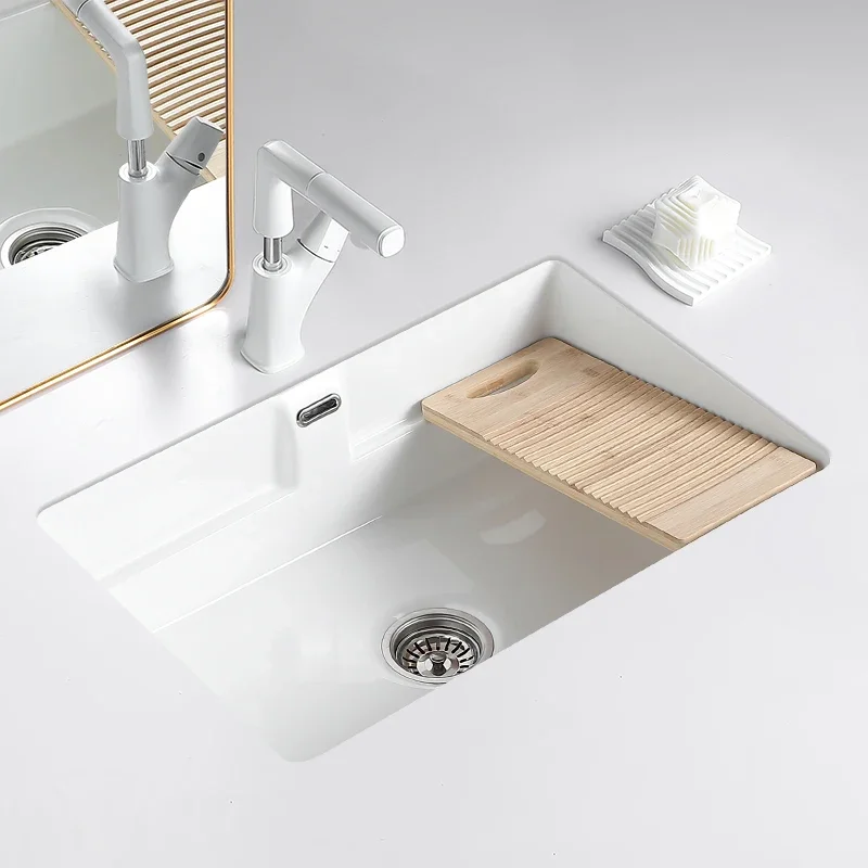 

Laundry Basin Undercounter Basin with Washboard Balcony Ceramic Basin Washbasin Washbasin Sink Laundry Pool Laundry Desk