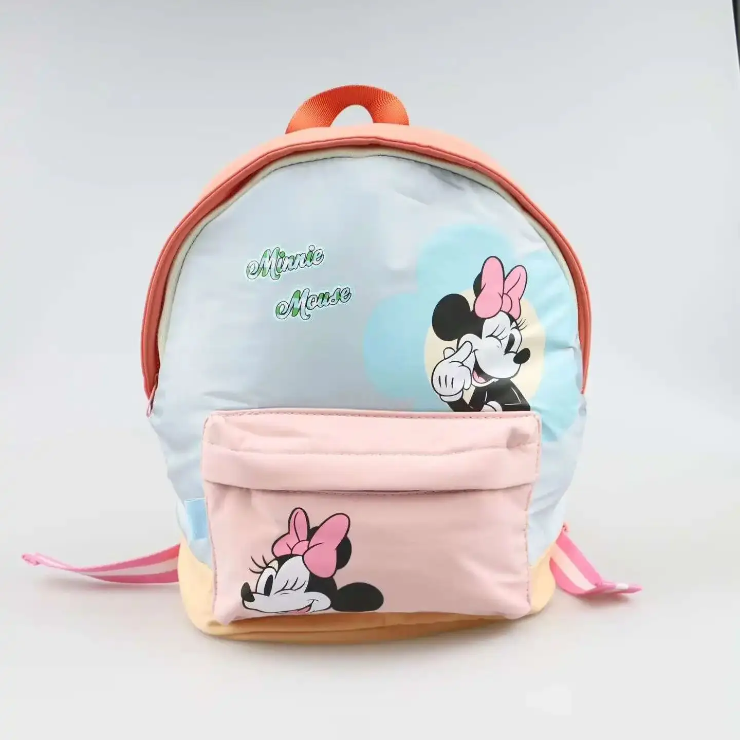Minnie Mouse de dibujos animados de Disney, nueva mochila para niños, mochila escolar, bolso de hombro bonito para niñas y niños