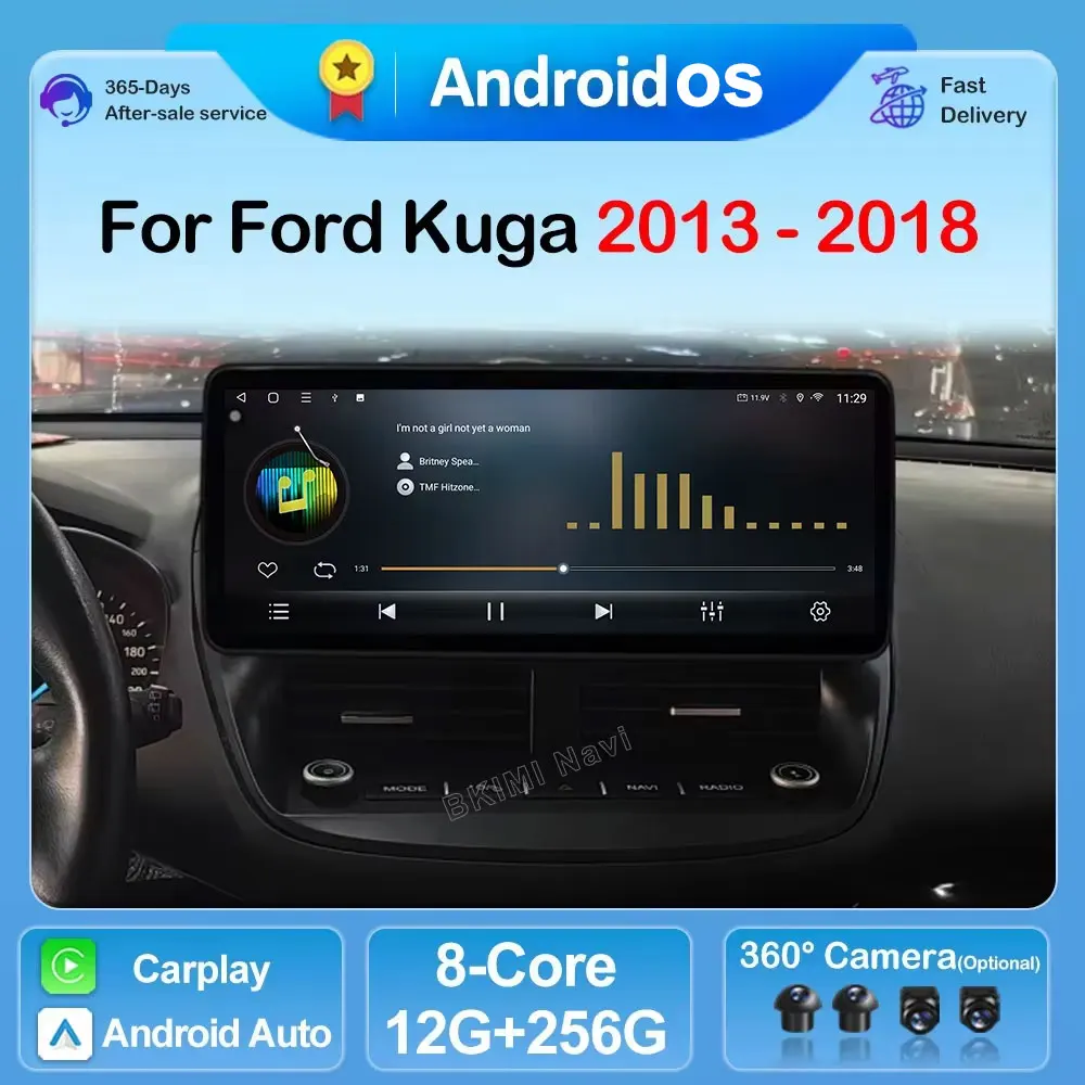 QLED-Bildschirm Android 16 für Ford Kuga C-max Escape 2013 2014-2018 Multimedia-Stereo-Player Navi GPS Carplay Autoradio-Haupteinheit