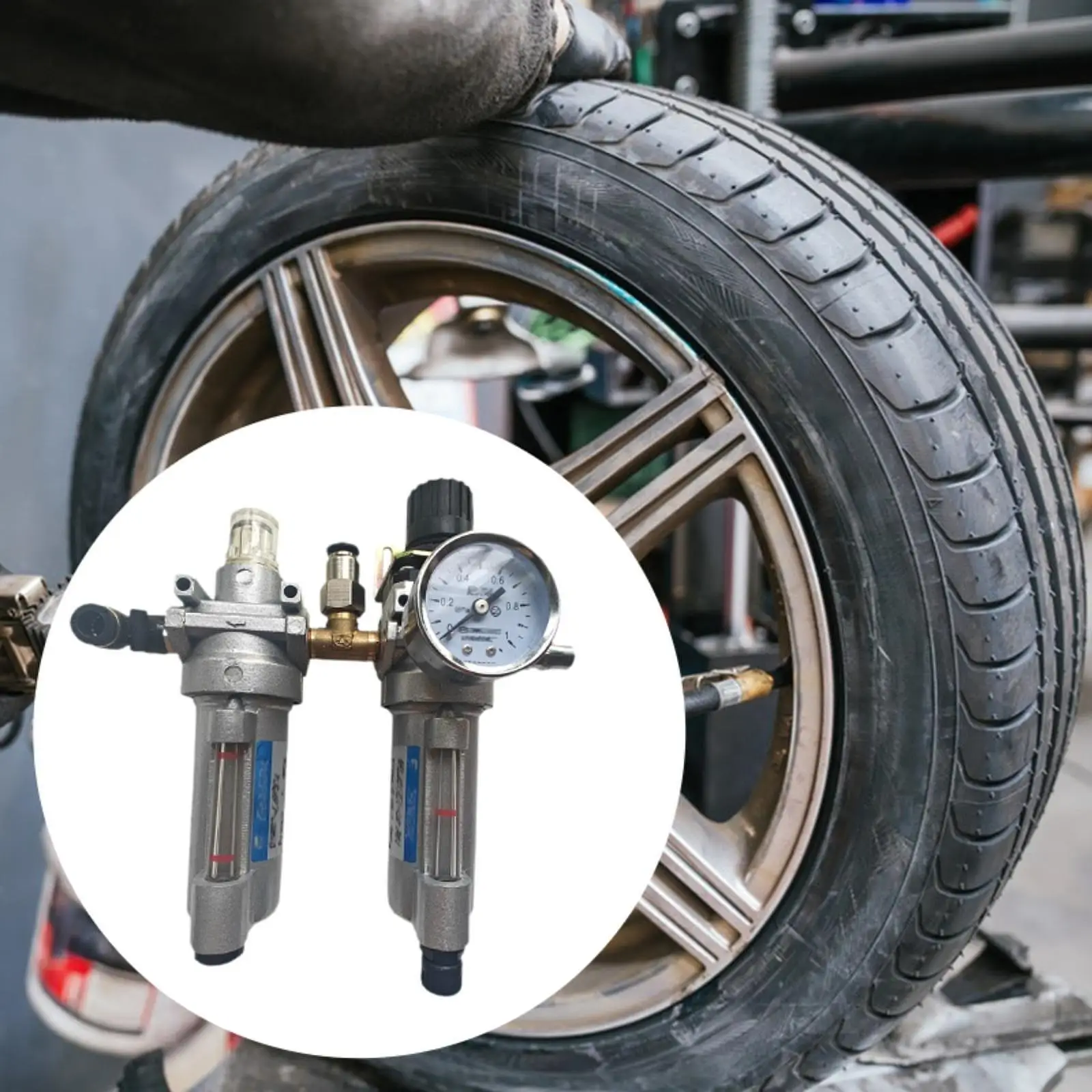 

Oil Water Separator with Pressure Gauge Convenient Sturdy Replacement Accessory