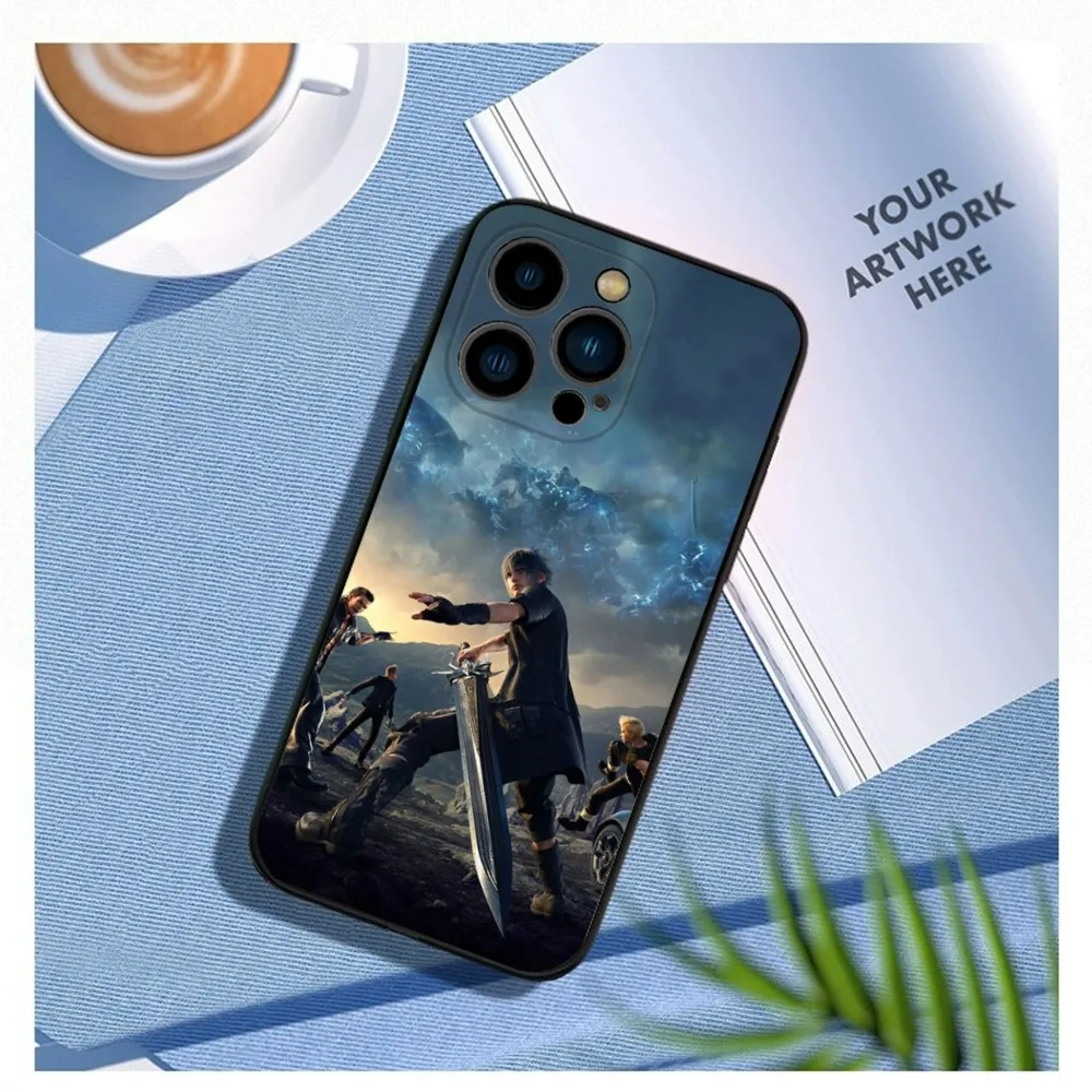 F-Final F-Fantasy XV F-FFXV Phone Case For iPhone15,14,13,12 Mini 11 Pro XR,X,XS,MAX 7,8 Plus Silicone Cover Soft Black