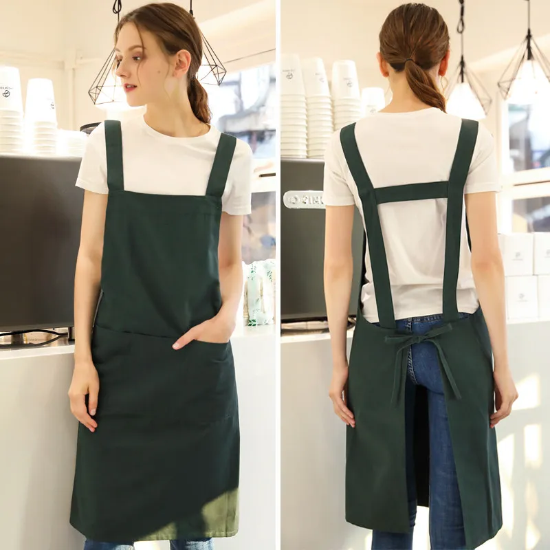 Kitchen Apron With Pocket Sleeveless Restaurant Waiter Chef Aprons Cooking Baking Antifouling Men Women Apron
