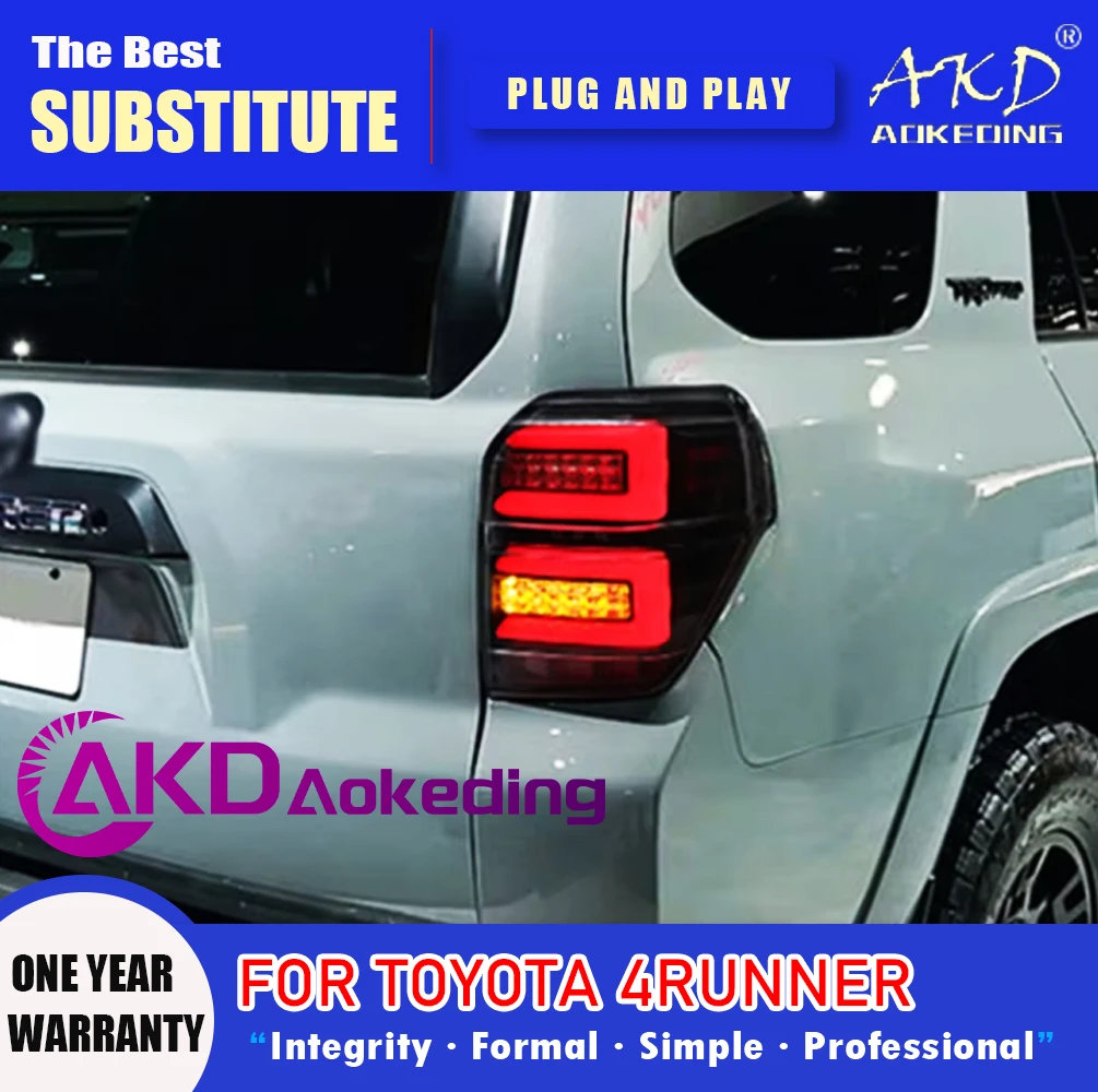 

Задний фонарь AKD для Toyota 4Runner, светодиодный задний фонарь 2010-2021 4Runner, задний противотуманный тормозной сигнал поворота, автомобильные аксессуары