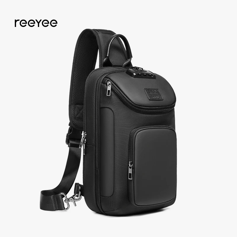

Нагрудная сумка ReeYee N6 6 л, защитная сумка через плечо с кодовым замком, уникальный дизайн с отделениями для умной организации
