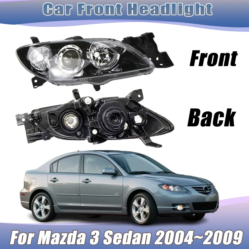 Front Headlight For Mazda 3 Sedan 2004~2009 2005 2006 2007 Headlamp Lamp Tuning Driver Light Clear Len Car Assembly  Accessories