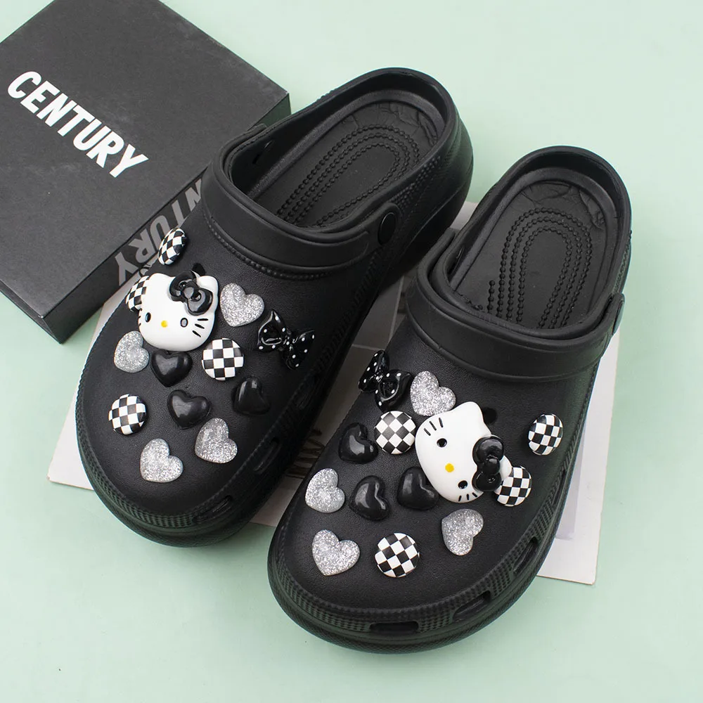 MINISO Kulomi Hello Kitty Shoe Charms DIY Shoe Decorations Accessories for Bogg Bag Slides Sandals Clogs Kids Gifts