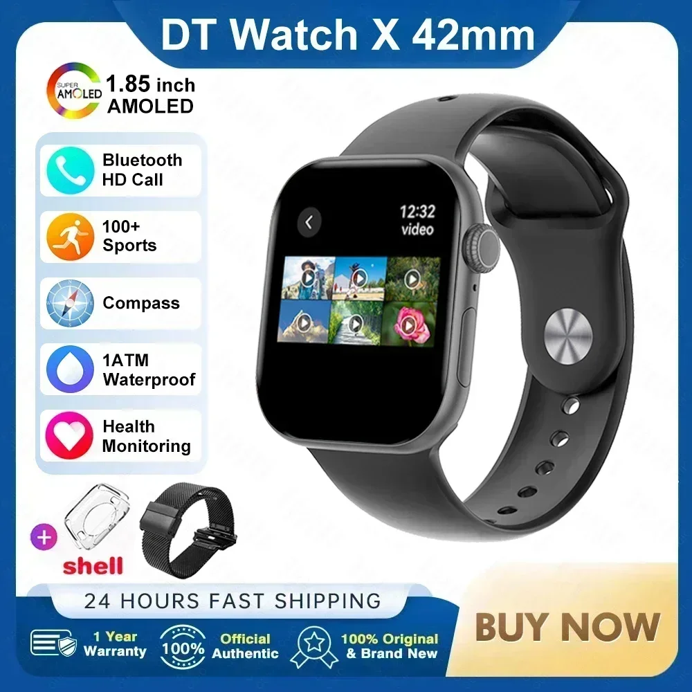 2025 Nieuwe Originele voor Apple Horloge X Mini Smart Horloge Mannen HD AMOLED 4 GB Geheugen Muziek 3D surround BT Oproep Waterdichte smartwatches
