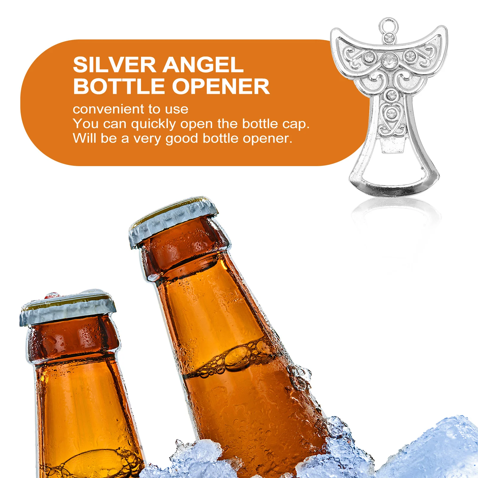

3pcs Angel Design Bottle Openers Silver Metal Manual Beer Opening Tool Portable For Kitchen Bar Travel Baby Shower Souvenirs