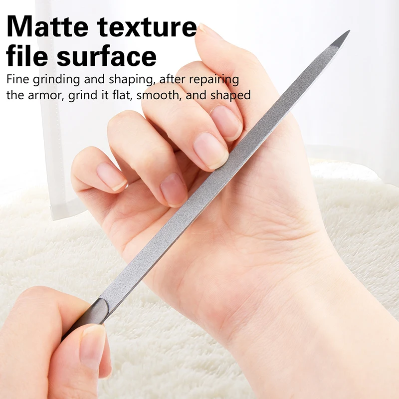 

Профессиональная пилка для ногтей из нержавеющей стали, двусторонняя, для маникюра и педикюра, для салонов и домашнего использования