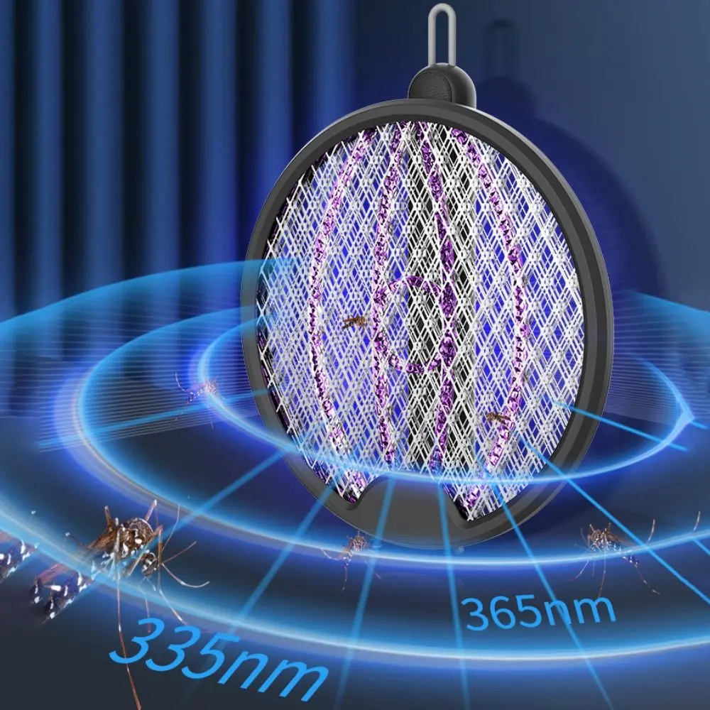 Plastic Foldable Electric Mosquito Swatter USB Rechargeable Handheld Electric Mosquito Racket Space Saving Safe Fly Bug Zapper