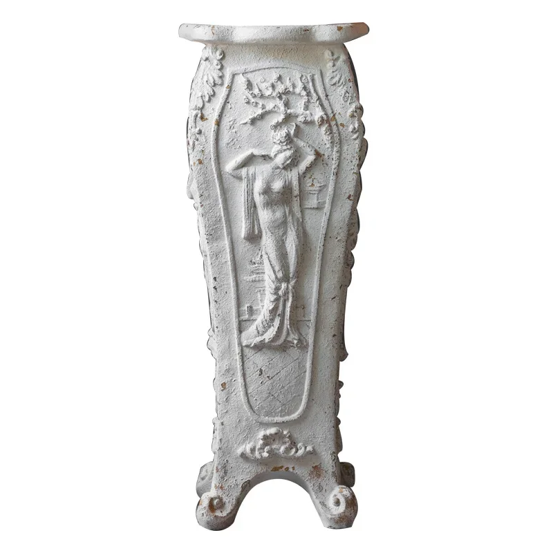 French retro Roman column wedding photography decoration props B & B home flower arrangement column old light luxury interior or