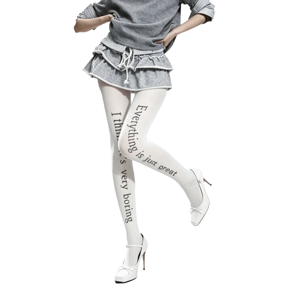 Y2K Velvet Pantyhose Medium Thickness Plus size Women Printed Tights Footed Design All Seasons Footed Tights Fashion Styling