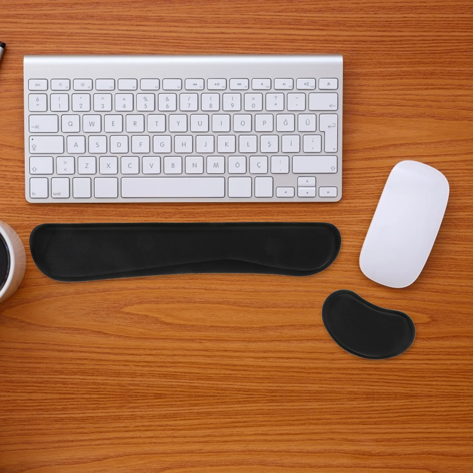 

1Set Ultra-Soft Memory Foam Wrist Support Pad Set for Keyboard Mouse Ergonomic Design Reduces Hand Fatigue Ideal for Prolonged