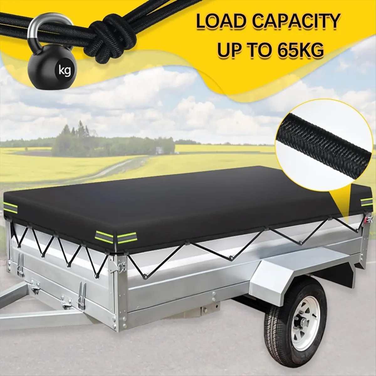 2026 NEW Rubber Cord for Trailer Tarpaulin, Expander Rope for Trailers, Weatherproof Rubber Cord for Versatile Use, 6 mm X 10 M