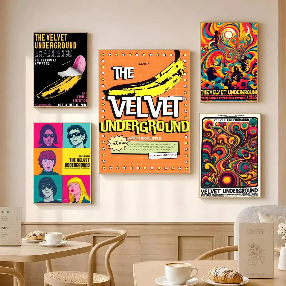 Singer The Velvet Underground Poster Poster Self-adhesive Art Waterproof Paper Sticker Coffee House Bar Room Wall Decor
