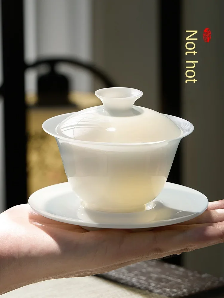 Lid Bowl Tea Cup White Porcelain Single High Grade