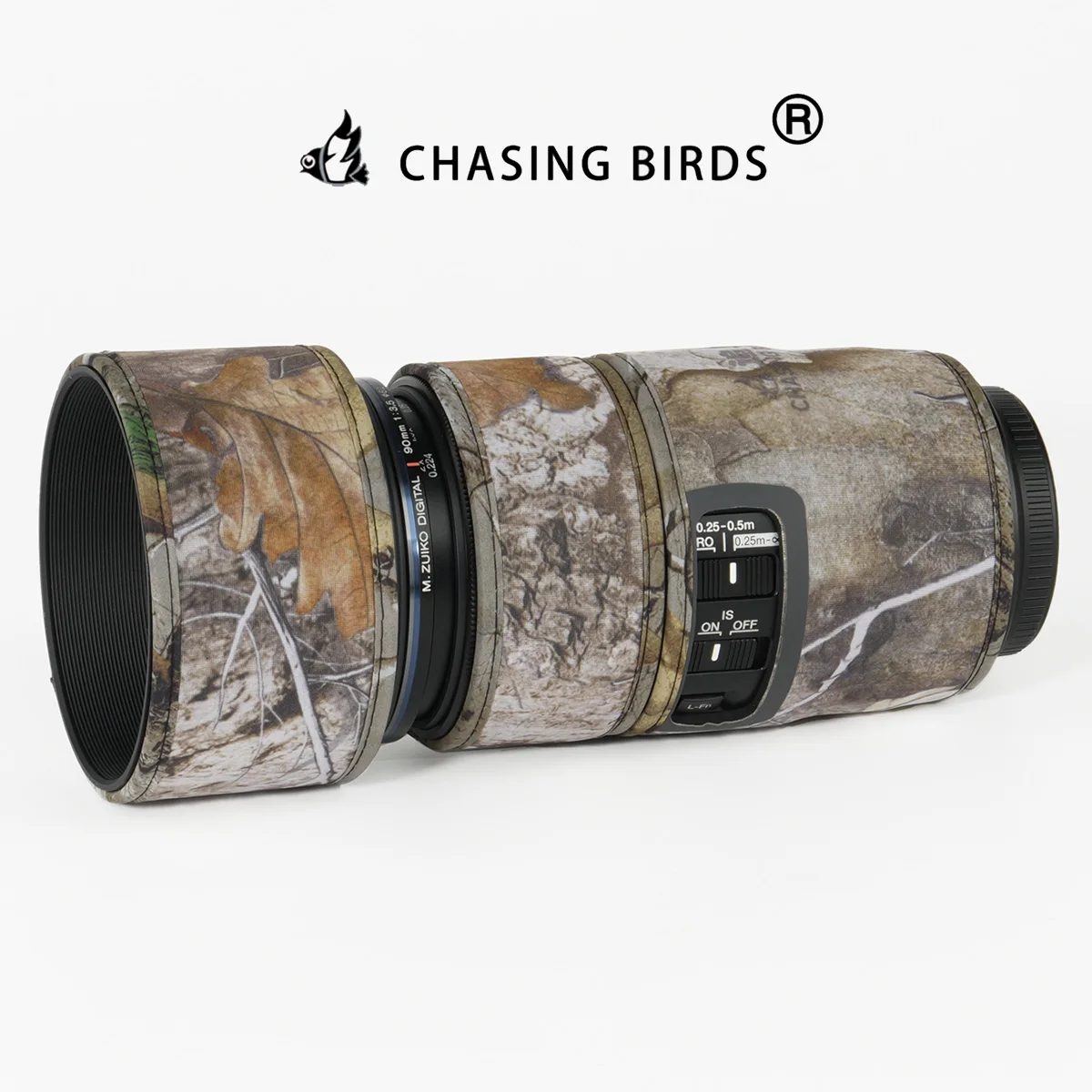 CHASING BIRDS Ver IV Lens Camouflage Coat for OLYMPUS 90mm F3.5 Macro IS PRO Waterproof and Rainproof Lens Protective Cover