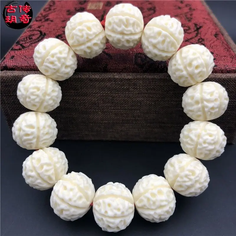 

Ivory Fruit 7-piece King Kong Bracelet Imitation Mammoth Ivory Bead Men's and Women's Cultural Play Handlehold Rosary Handstring