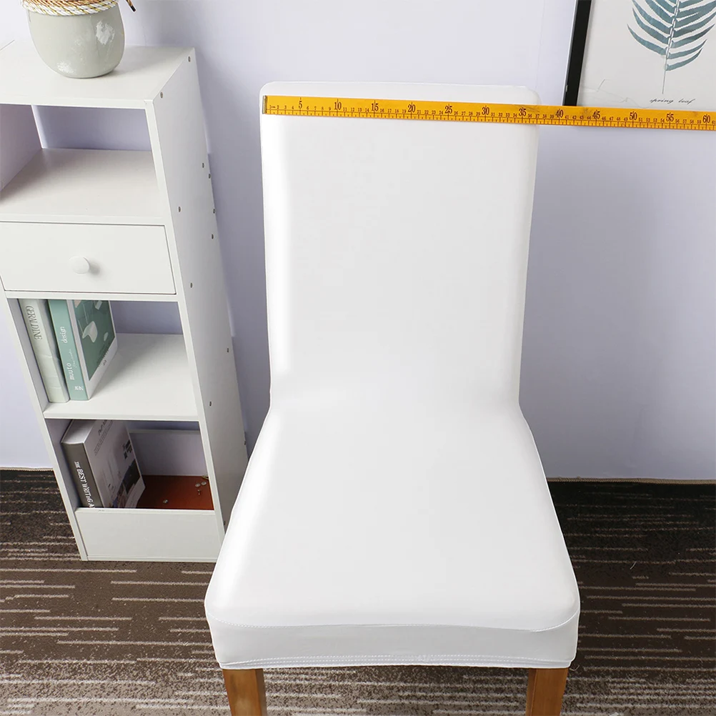 

Stretchy Elastic Chair Cover Pu Protective Seat Cover For Banquet Party Wedding Hotel Home Removable Waterproof Chair