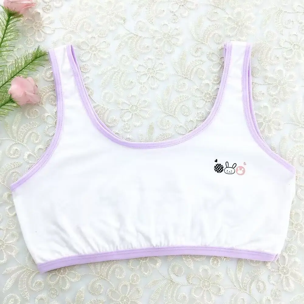 10pc/Lot Summer Thin Girl Training Bra Soft Brassiere Sport  Children Topic Teenagers Vest