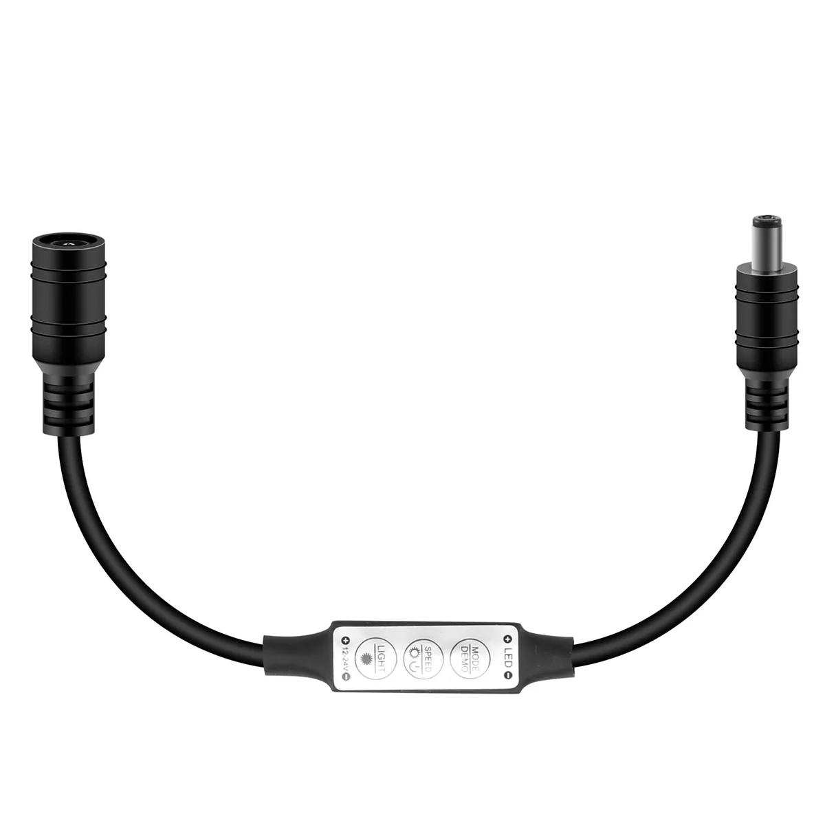 Low-Profile Mini Controller, 3 Key Dimmer Switch, LED Strip Light, Preto