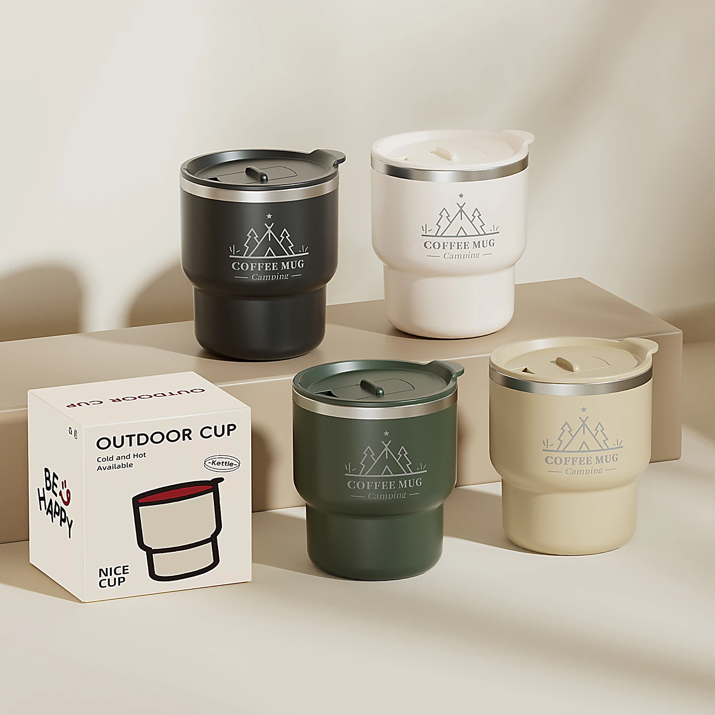 Taza Térmica de 400 ml, Acero Inoxidable 304, Doble Capa Aislada, Taza para Agua, Leche, Café, Oficina, Estudiantes, Portátil, Sellada