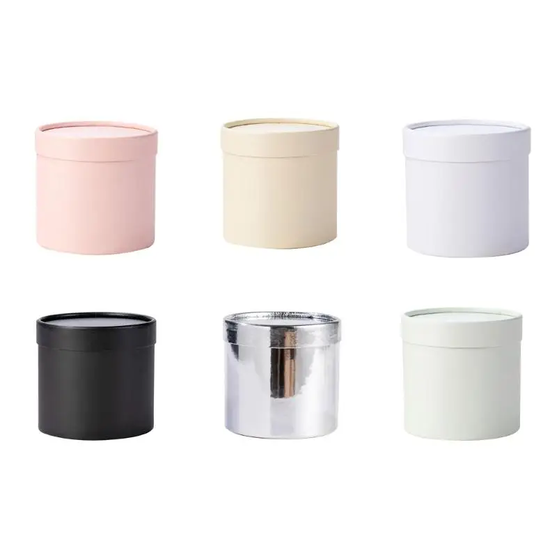 Q6PE Round Flower Boxes Women Flower Packaging Paper Bag With Lid For Florist Bouquet Flower Packaging Box Gift Storage Boxes