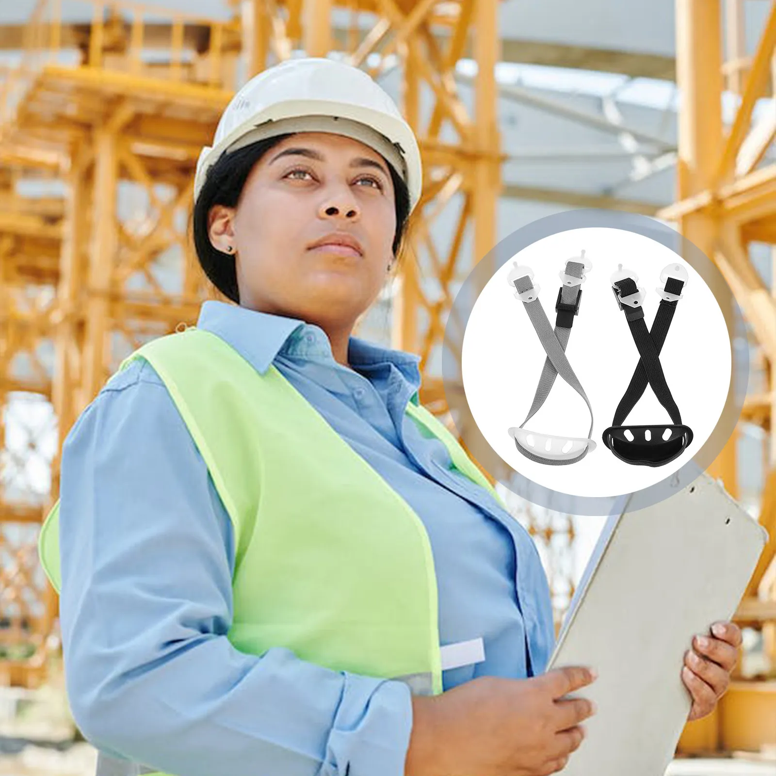 

2 шт. Профессиональные эластичные ремни для каски из ПЭ-материала, обеспечивающие надежную фиксацию и поддержку подбородка, универсальные для строительства и горнодобывающей промышленности