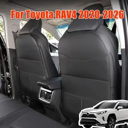 Rear Seat Anti Kick Pad For Toyota RAV4 2020-2026 Leather Seat Back Protector, Wear-Resistant Car Kick Mats with OrganizerPocket
