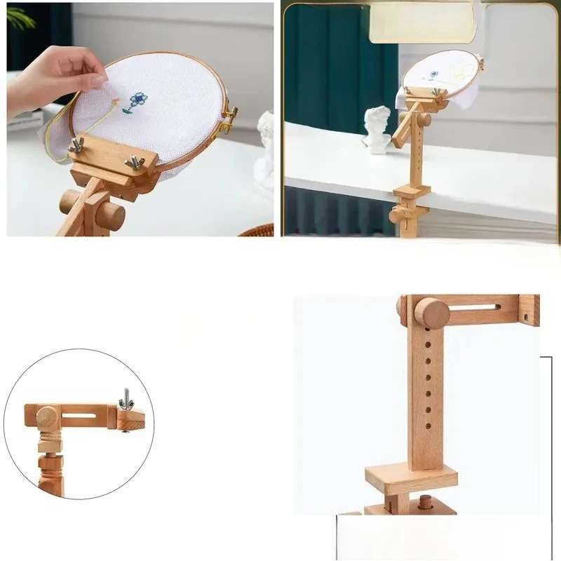 Beech Wood Table Top for Embroidery and Cross Stitching Crafts with Recessed Shelves