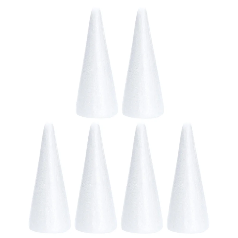 6 Pcs DIY Foam Cone Toys White Shape Things Paint Painted Foams Poly Dragon Children Cones Craft Supplies Decorative