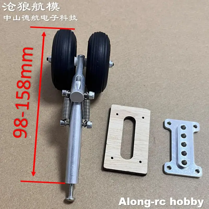 Amortisseur à Double ressort D4 ou M4, 98--158mm, train d'atterrissage à genoux, deux roues en PU pour avion RC 3-4kg, pièce de bricolage