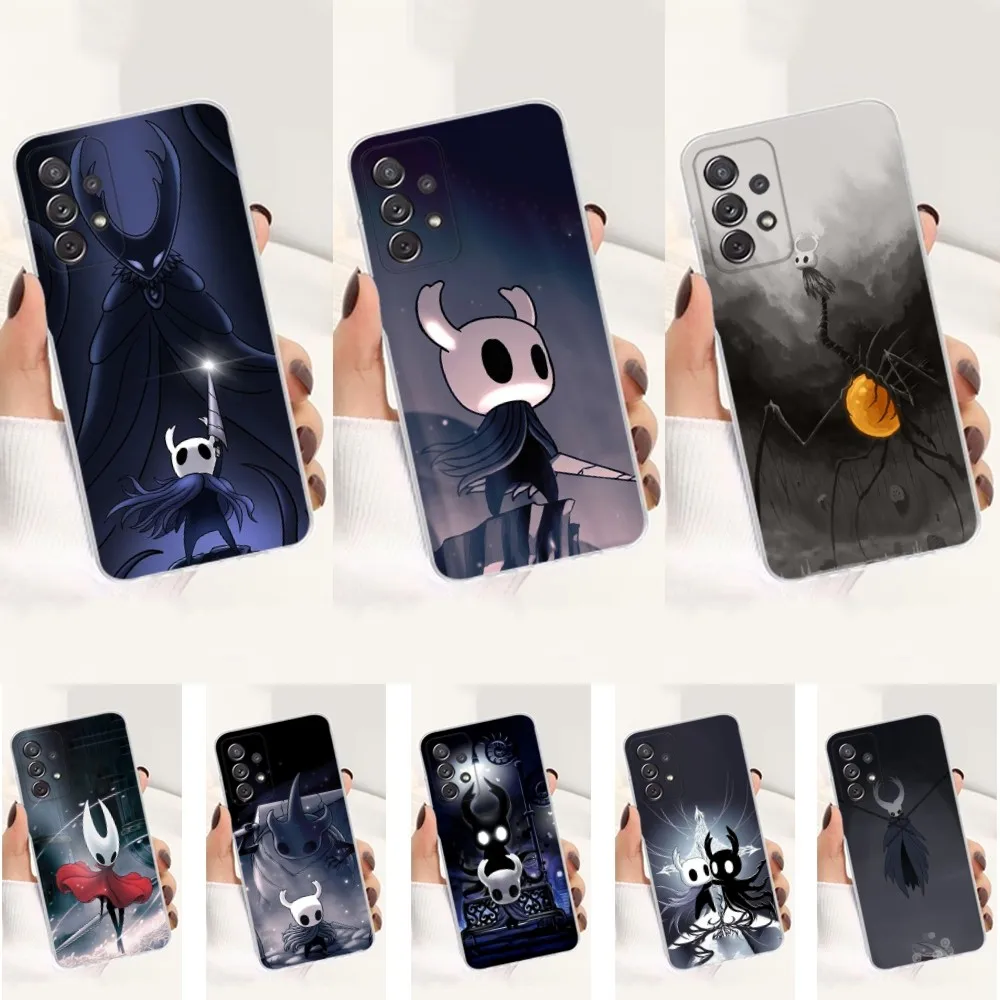 Game H-Hollow K-Knight Phone Case For Samsung S30,S23,S21,S22,S20,Ultra,FE,Lite, S10,S9,S8,PIus,Transparent, Silicone Case