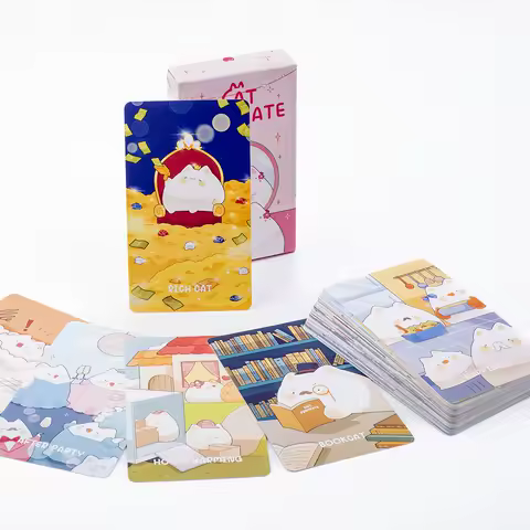 New Style Cat Preciate Tarot 48 Card Deck Divination Fate Tarot Oracle Cards Party Entertainment Board Playing Game 10.4 x 6.1cm