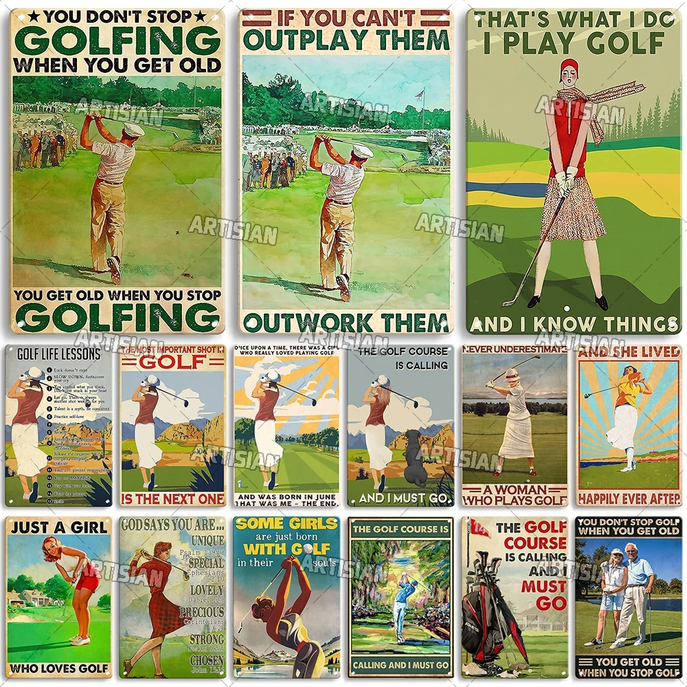 Artisian Sport Metal Plaque Golf Tin Plate Retro Decorative Poster Wall Decor Garage Bar Pub Club Hotel Kitchen Home Man Cave
