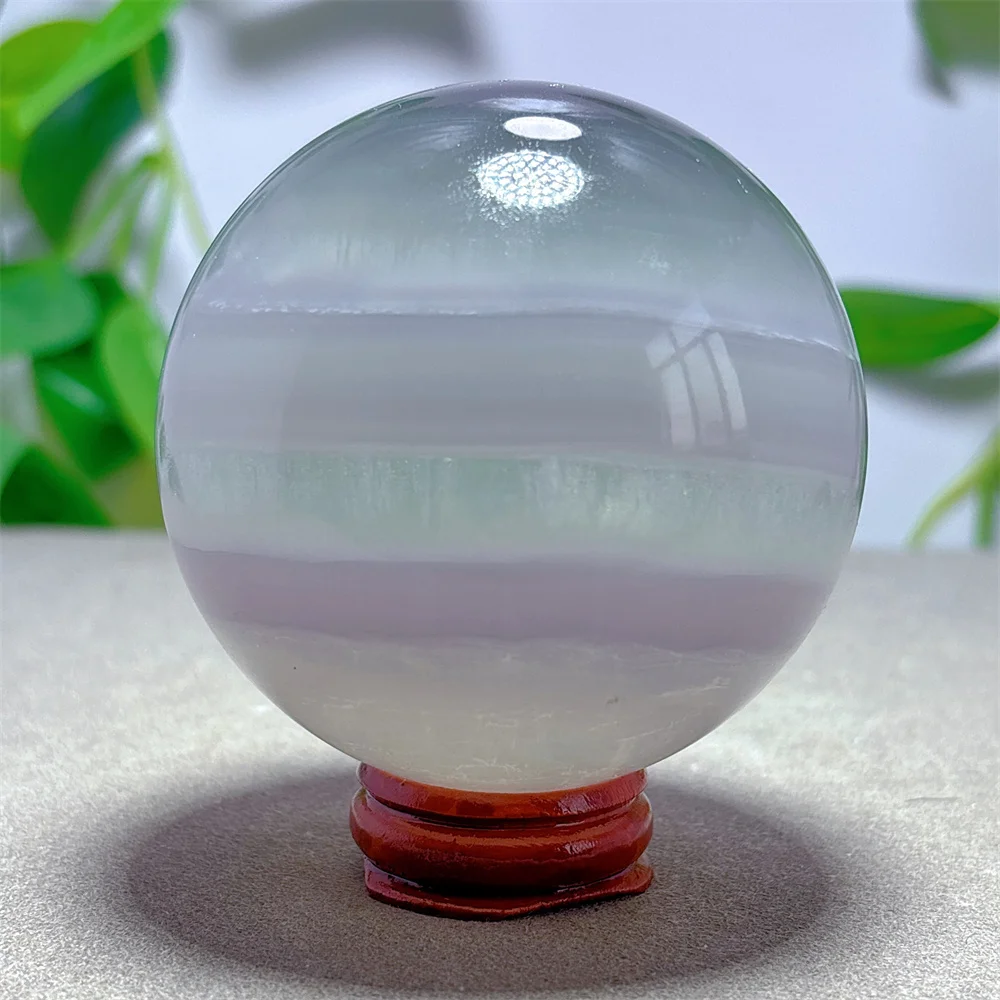 Lavender Stria Fluorite Sphere Crystal Natural Stone Quartz Stone Minerals Home Decoration Reiki Gifts Energy Healing Luck Love