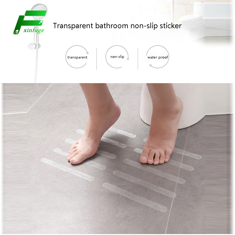 12pcs Anti Slip Strips Transparent Shower Stickers Bath Safety Strips Non Slip Strips for Bathtubs Showers Stairs Floors