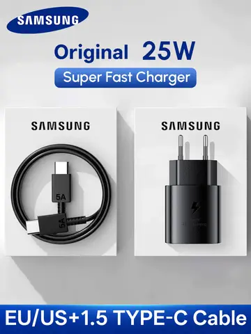 Orijinal Samsung 25 w Süper Hızlı Şarj Cihazı PD Tip C AB ABD Adaptörü Galaxy Z Katlama 7 6 S25 S24 S23 S22 S21 A56 A36 A55 A05s A54 A16