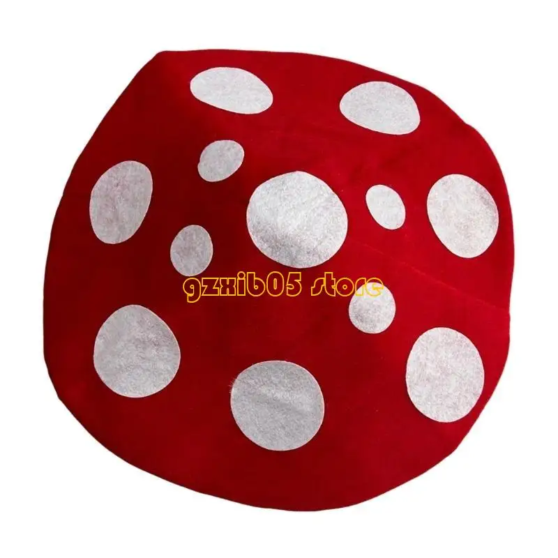 

C9GE Lovely Cartoon Mushroom Hat Adjustable Rope Warm Headgear Hat for All Ages Halloween Cosplay Hat Party Accessories