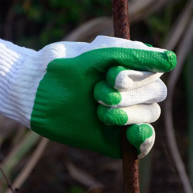 Rubber Latex Coated Work Gloves Seamless Knit Glove With Rubber Coated Palm Dipped Breathable Lightweight Non-slip Knit Gloves