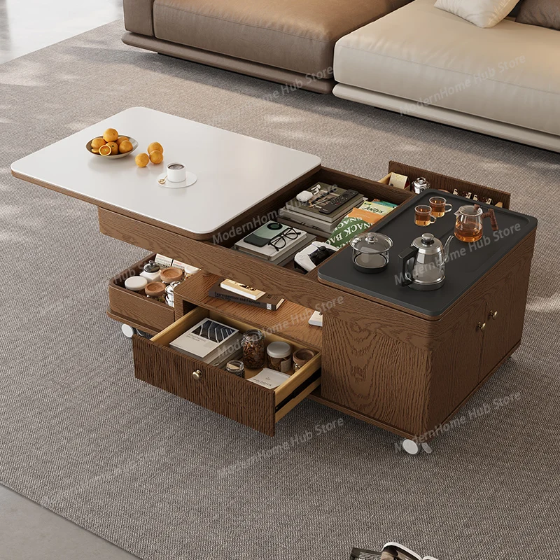 Moving Modern Coffee Table Light Luxury Simple High End Aesthetic Coffee Table Service Organizer Mesas Bajas Patio Furniture