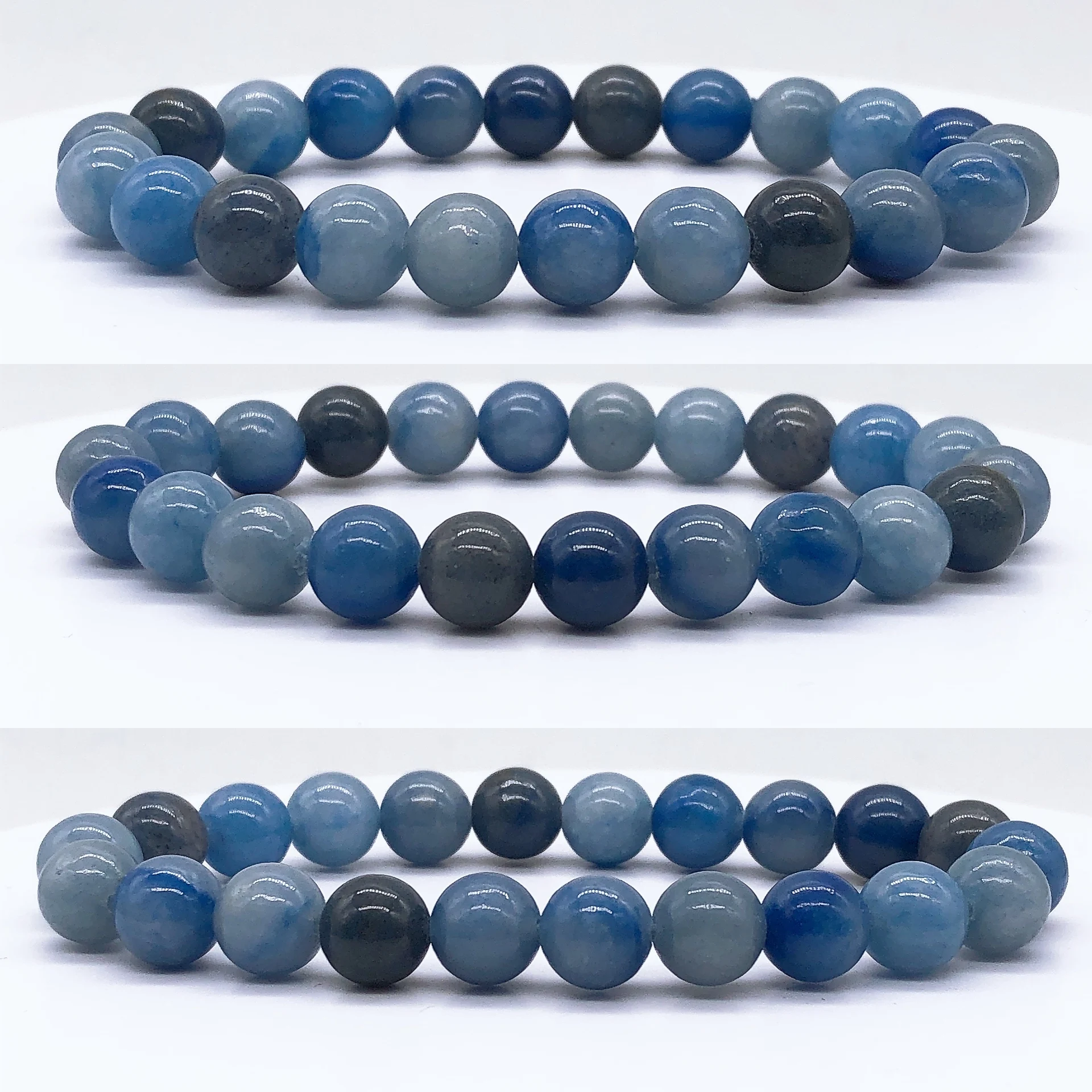 Natural Blue Aventurine Beaded Bracelet Crystal Stone Quartz Fashion Reiki Healing Strand Bangle Wrist band Jewelry Home Gift