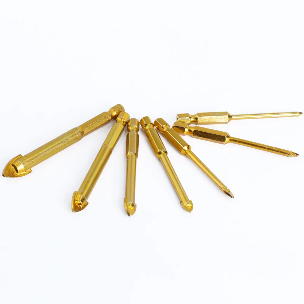 Set di punte per trapano in vetro Binoax 5 pezzi accessori per elettroutensili rivestiti in titanio 3/4/6/8/10mm