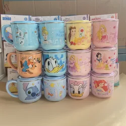 Disney Kids Cup Cartoon Princess Elsa Belle Stainless Steel Drinkware Milk Cup Children Mugs with Scale Student Cup