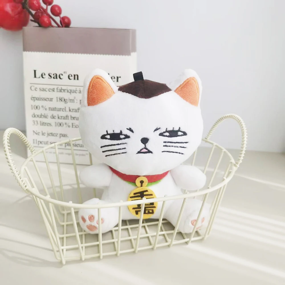 الكرتون لاكي القط Dandadan Plushies دمى لينة مضحك لطيف دان دا دان القط ألعاب من نسيج مخملي Kawaii غرفة ديكور فتاة صبي هدية عيد ميلاد