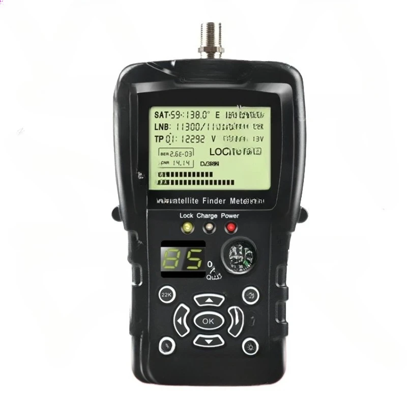 VF8620 Satellite Finder Meter DVB S2 S2X Signal Tester with Flashlight Compass