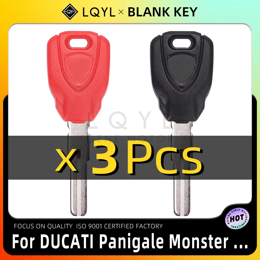 

LQYL 3 Pcs Motorcycle Key Uncut Blank Replacement Keys For DUCATI Monster 696 796 795 899 959 1098 1199 1299 Multistrada MTS950